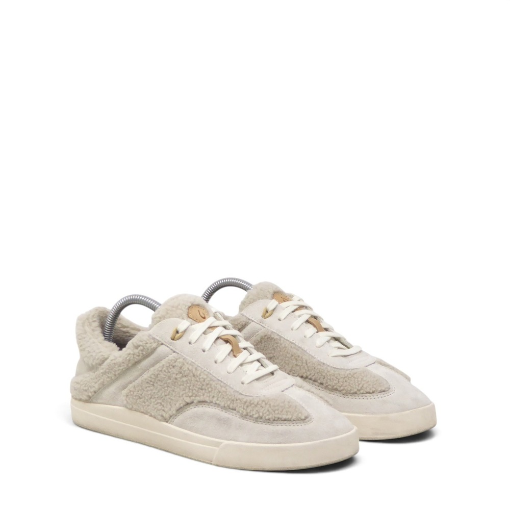 OluKai Women Kilea Heu Sneakers Shoes Beige Shearling Suede 8.5
